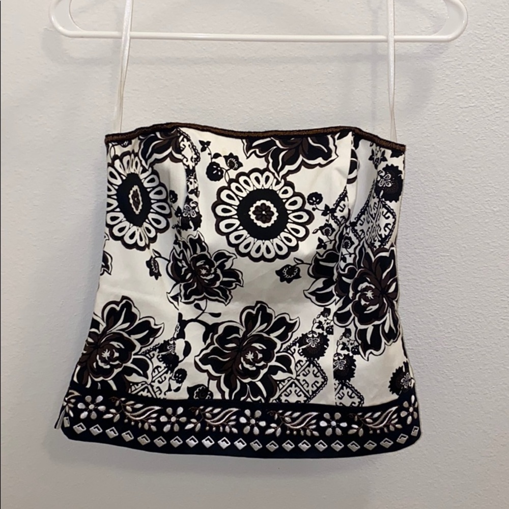 Strapless floral top